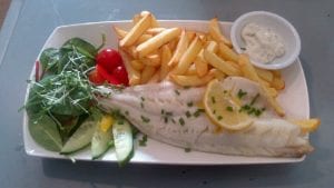 Sustainable, local, day boat caught fresh fish with crispy chips!